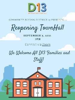 District 13 Townhall sept. 9th at 7pm: English
